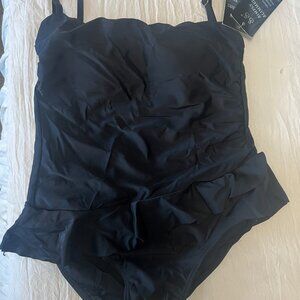 SHORE SHAPES SIMPLY SLIMMER WOMENS SWIMSUIT BLACK SIZE 10 NWT